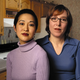 Miyatake (left) and Burton, who aren't ready to tie the knot.